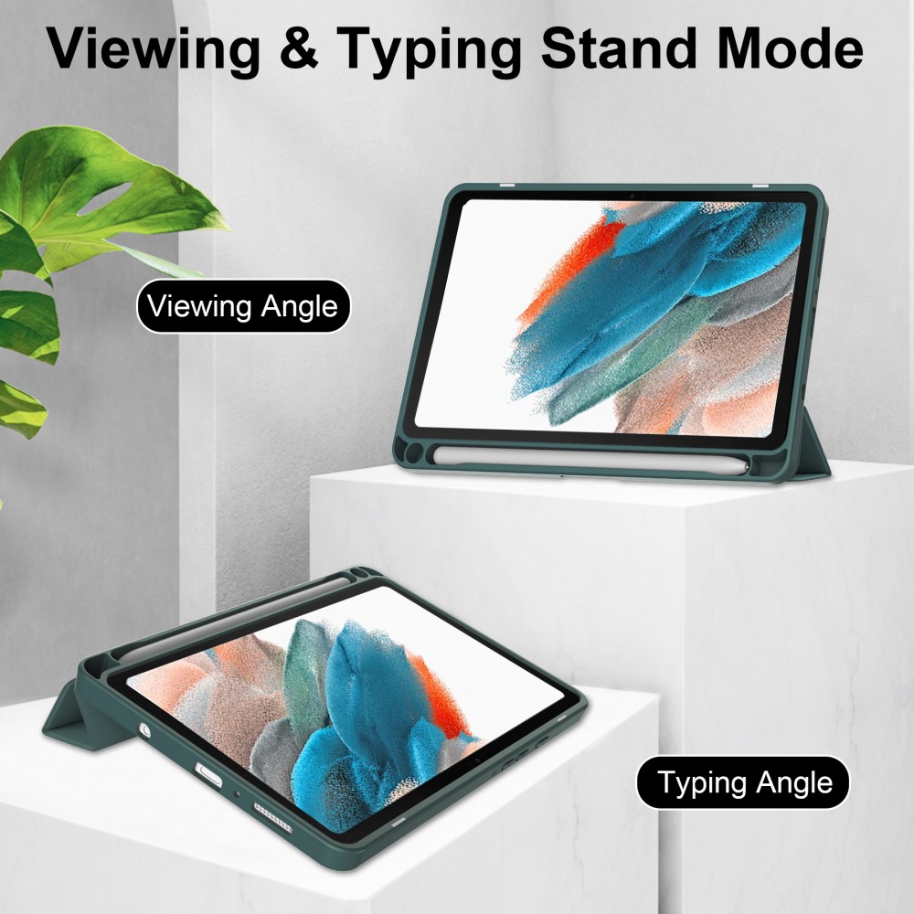  Samsung Galaxy Tab A9 Fodral Hybrid Pennhållare Grön