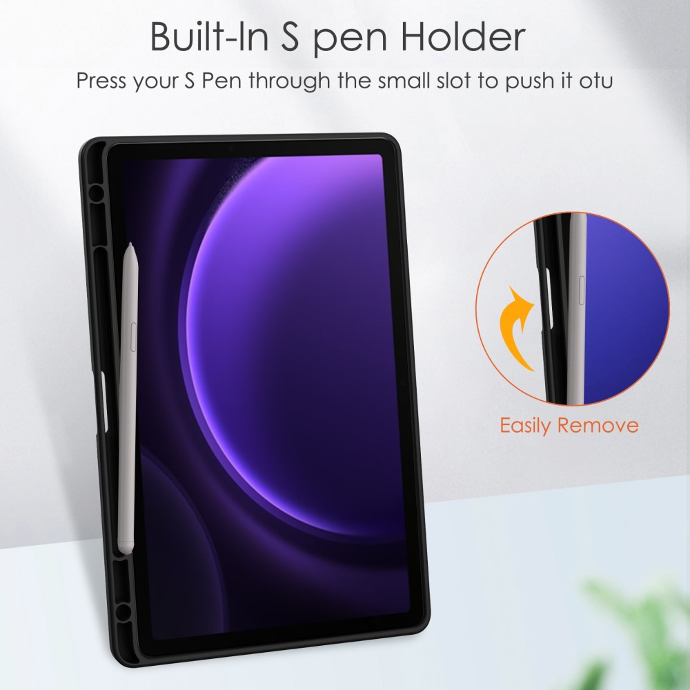  Galaxy Tab S9 FE Fodral Hybrid Pennhållare Svart