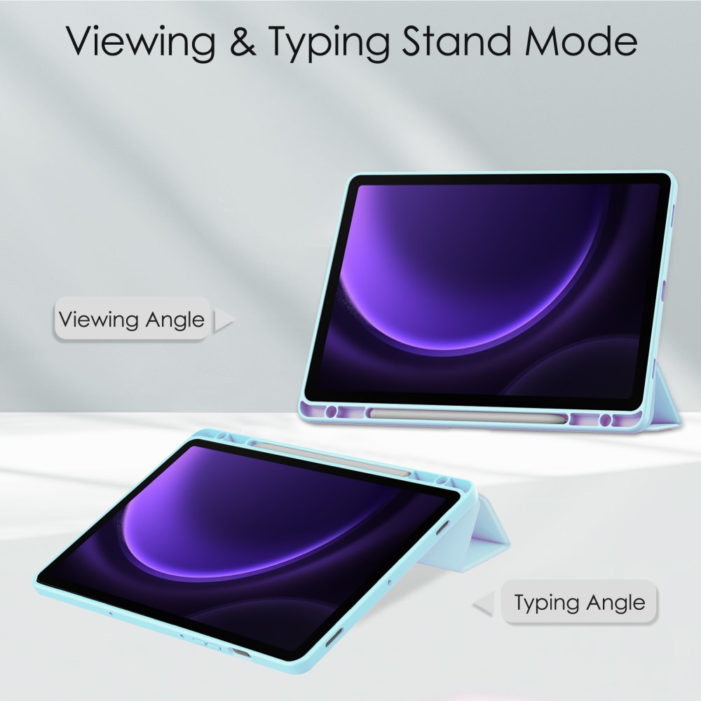  Galaxy Tab S9 FE Fodral Hybrid Pennhållare Ljus Blå