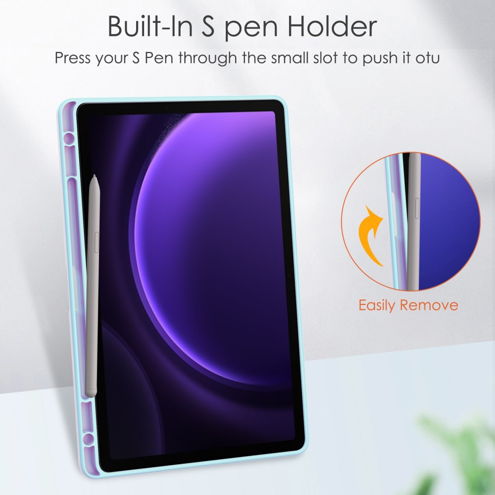  Galaxy Tab S9 FE Fodral Hybrid Pennhållare Ljus Blå