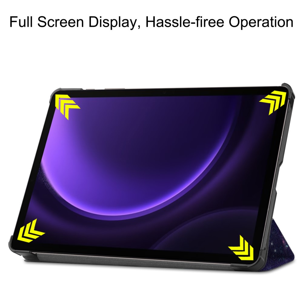  Samsung Galaxy Tab S9 FE Fodral Tri-Fold Läder Cosmic Space