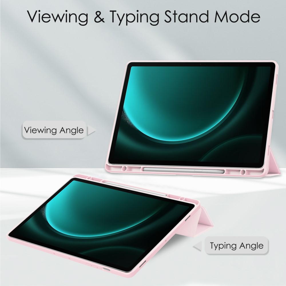  Galaxy Tab S9 FE Plus Fodral Hybrid Pennhållare Rosa