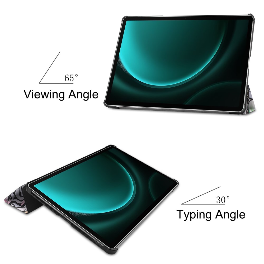  Galaxy Tab S9 FE Plus Fodral Tri-Fold Läder Graffiti
