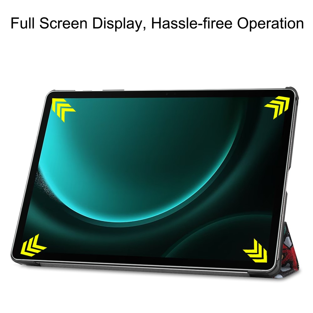  Galaxy Tab S9 FE Plus Fodral Tri-Fold Läder Graffiti