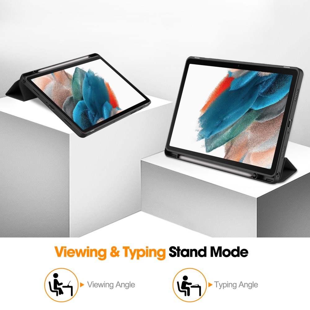  Samsung Galaxy Tab A9 Plus Fodral Tri-Fold Pennhållare Svart