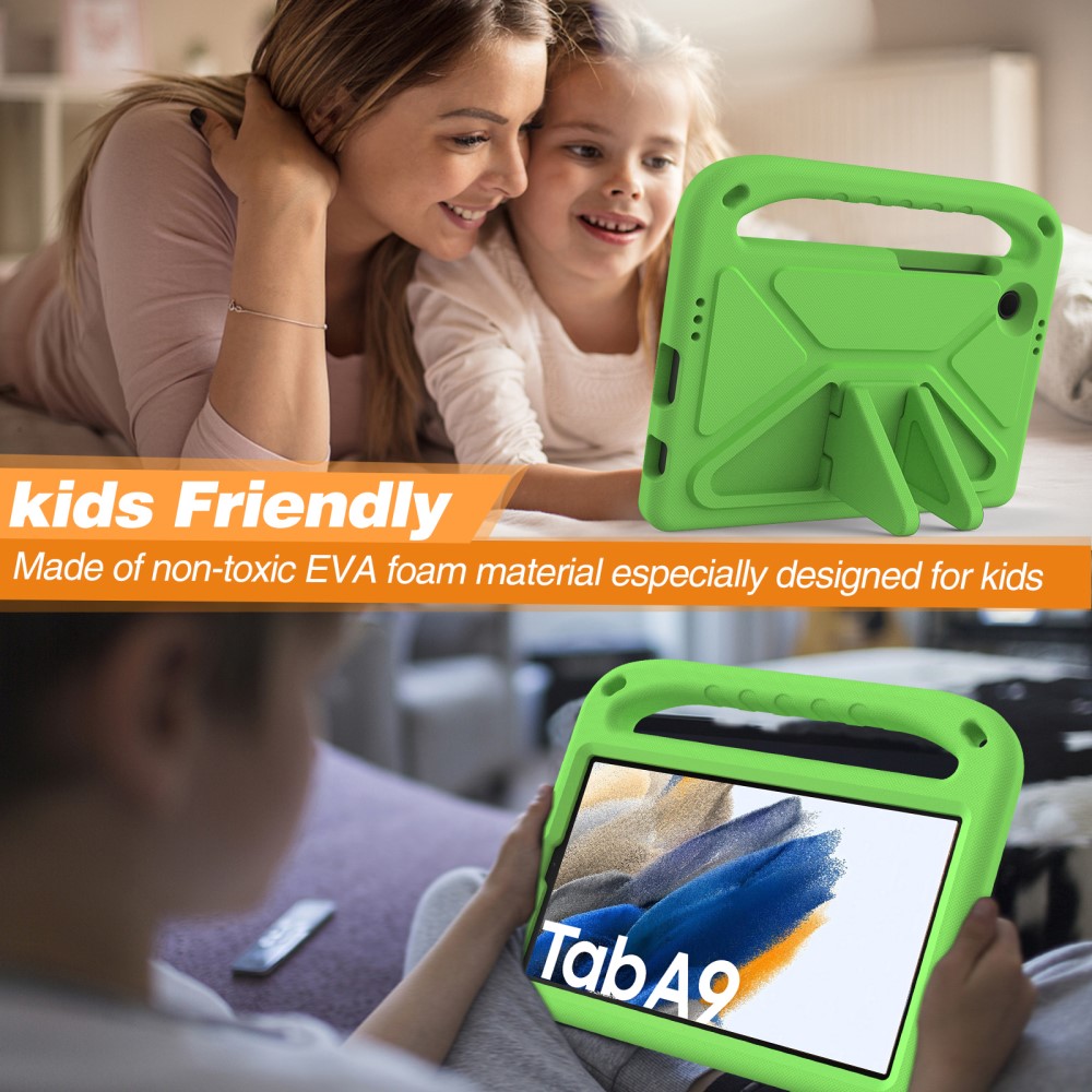  Samsung Galaxy Tab A11 / Tab A9 Skal EVA Kickstand Grön