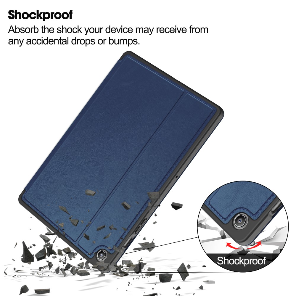 Galaxy Tab A9 Plus Fodral Business Läder Pennhållare Blå