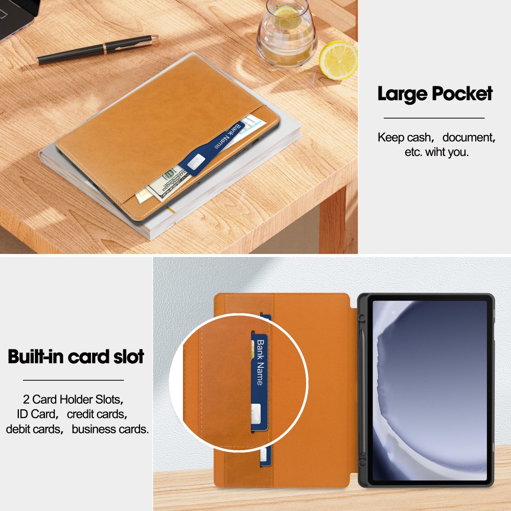 Galaxy Tab A9 Plus Fodral Business Läder Pennhålla