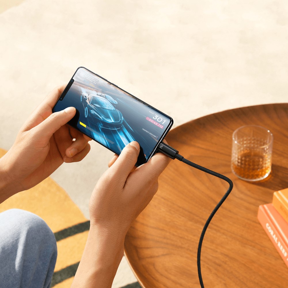 BASEUS Baseus 3m 240W USB-C - USB-C Kabel Tungsten Gold Series Svart