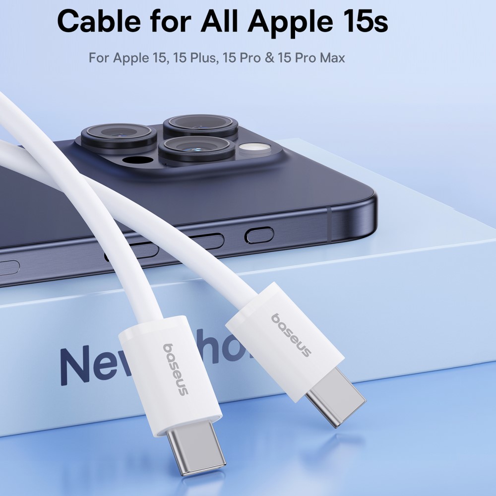 BASEUS Baseus 1m 30W PD USB-C - USB-C Kabel Superior Series 2 Vit