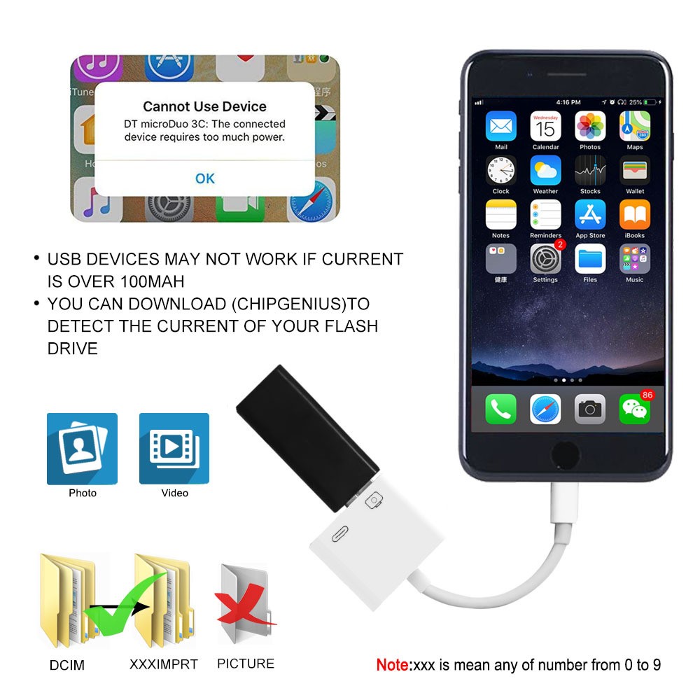  Lightning Till USB 3-kameraadapter Vit