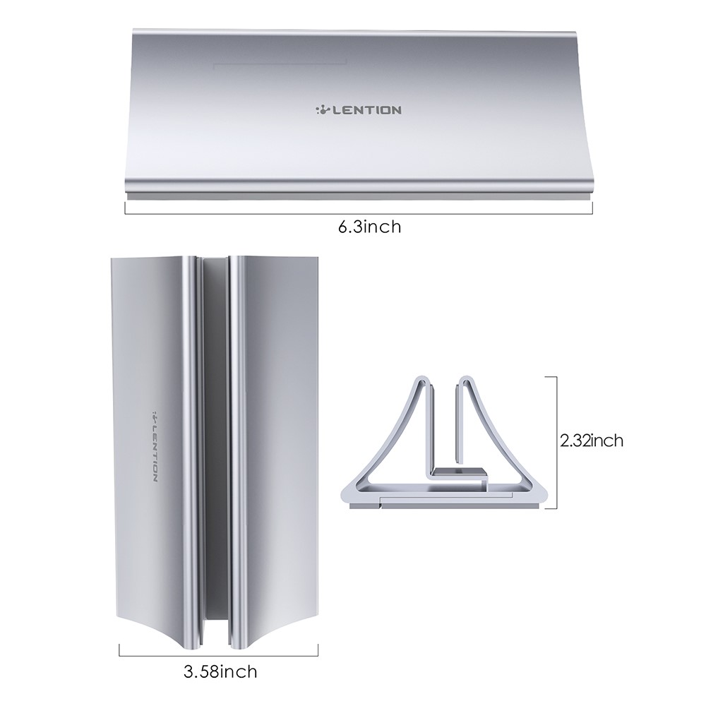 LENTION LENTION Universal Vertikal Aluminium Laptop Stativ Silver