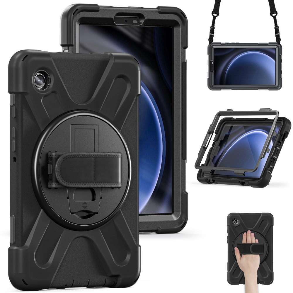  Samsung Galaxy Tab A9 Skal 360 Rotation Shockproof Med Rem