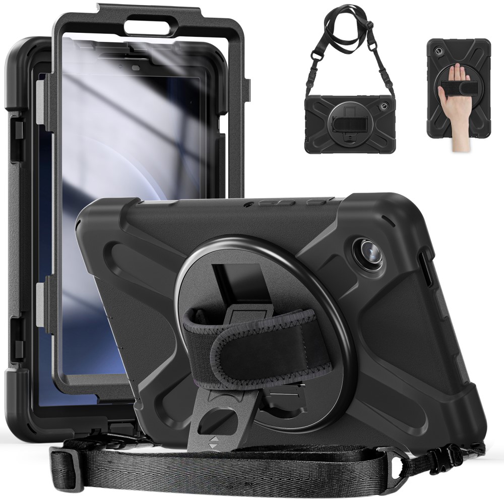  Samsung Galaxy Tab A9 Skal 360 Rotation Shockproof Med Rem