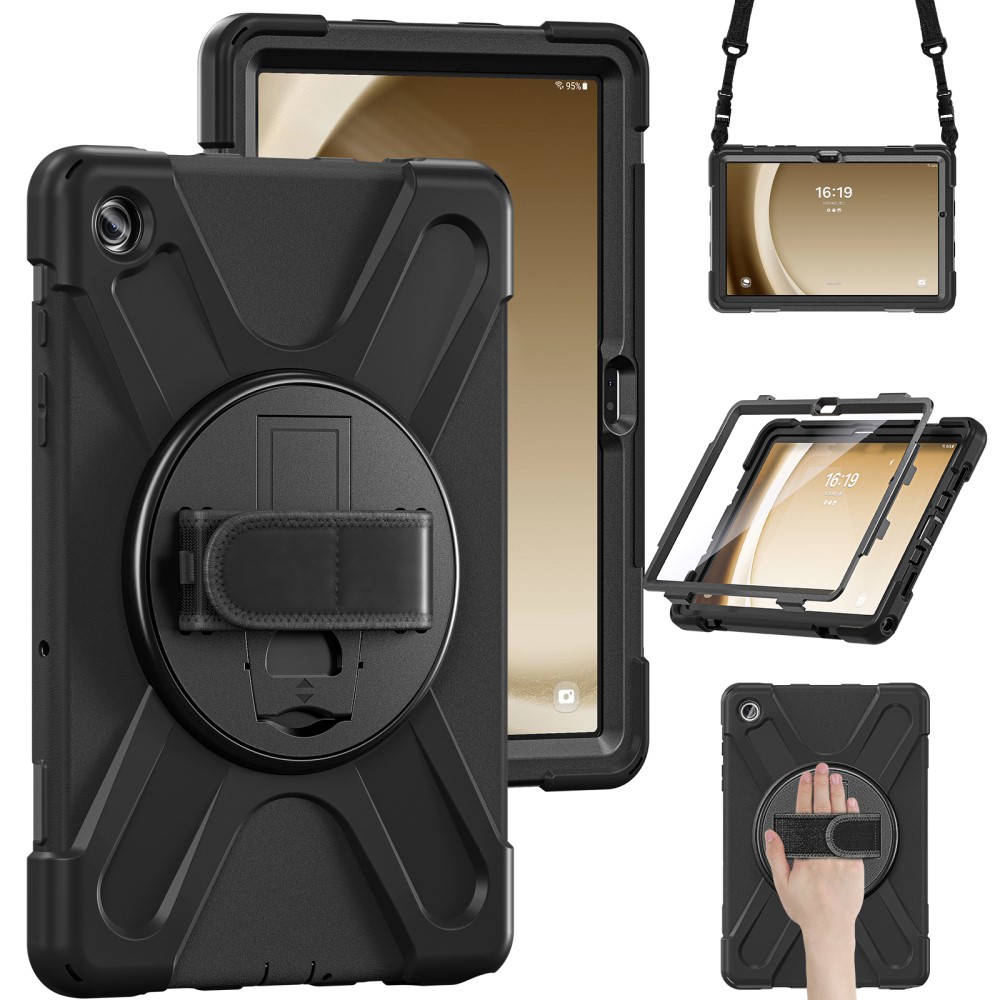  Samsung Galaxy Tab A9 Plus Skal 360 Rotation Shockproof Med Rem