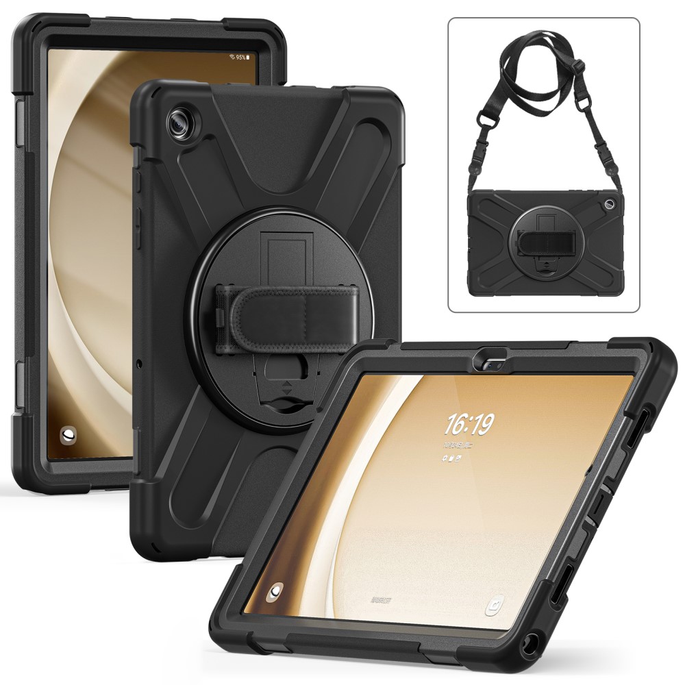  Samsung Galaxy Tab A9 Plus Skal 360 Rotation Shockproof Med Rem