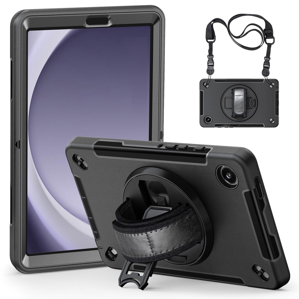  Samsung Galaxy Tab A9 Skal 360 Rotation Shockproof Med Rem