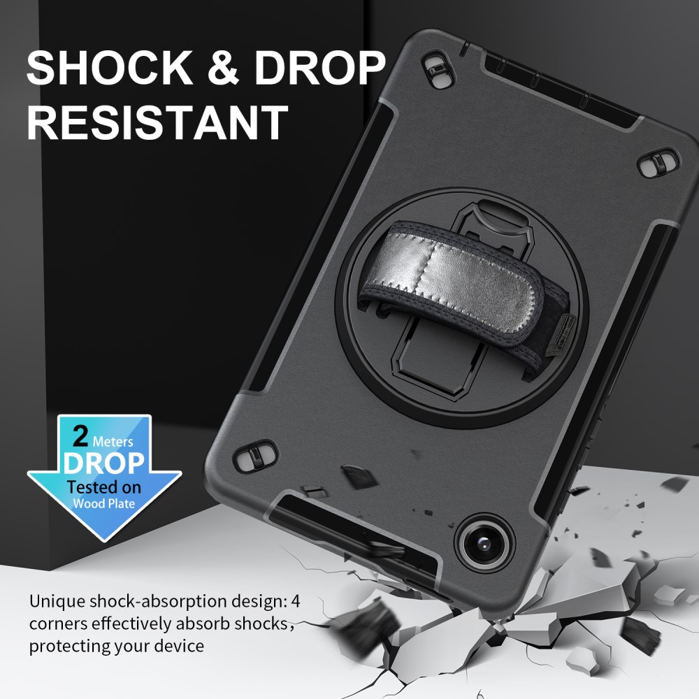  Samsung Galaxy Tab A9 Skal 360 Rotation Shockproof Med Rem