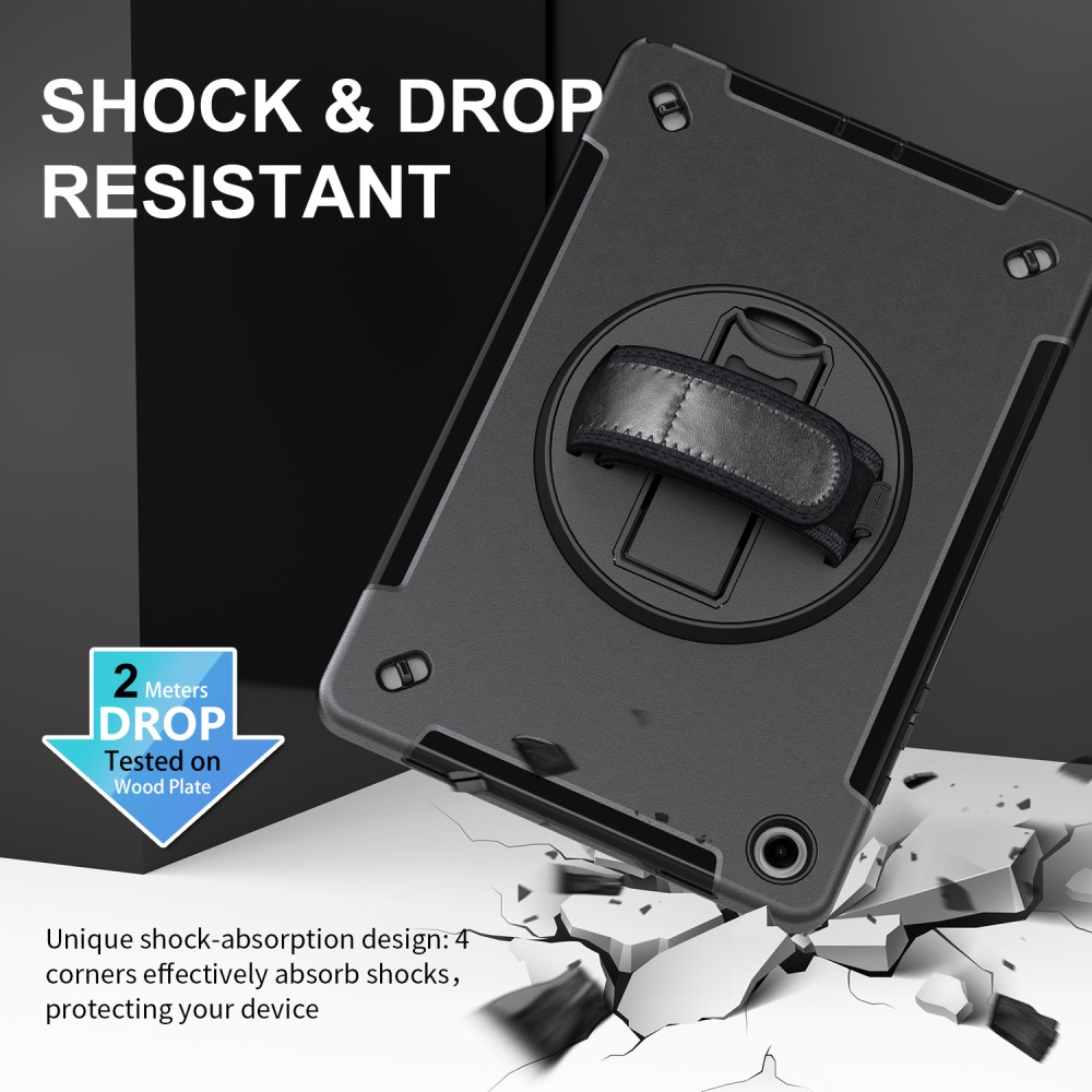  Samsung Galaxy Tab A9 Plus Skal 360 Rotation Shockproof Med Rem