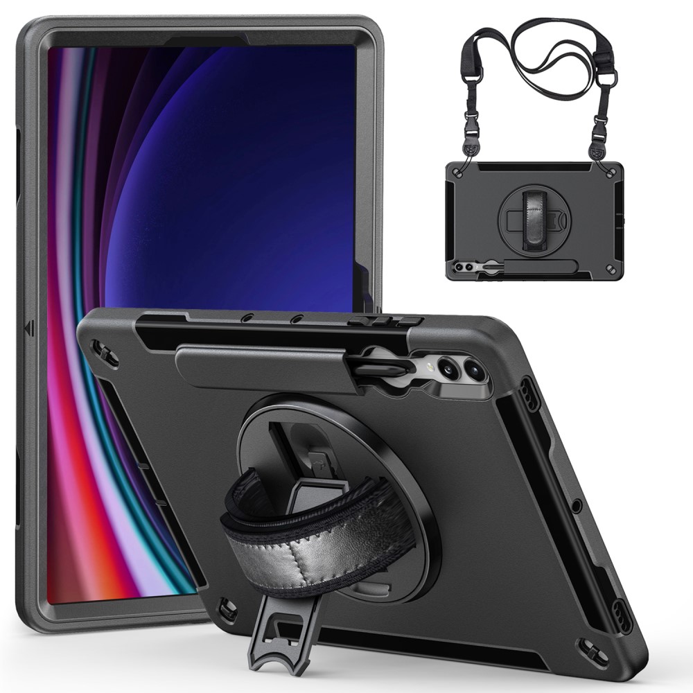  Samsung Galaxy Tab S9 Plus Skal 360 Rotation Shockproof Med Rem