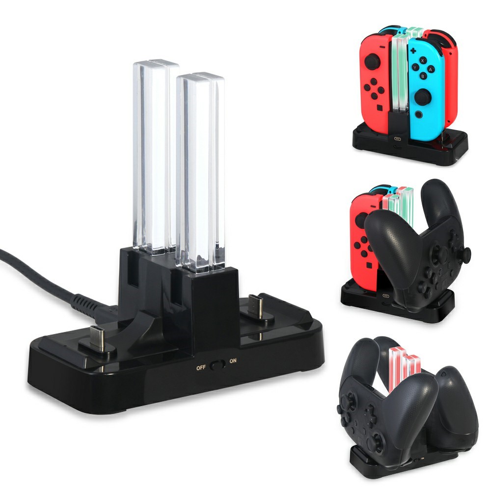 DOBE DOBE LED Laddningsstation För Joy-Con/Pro Handkontroller Svart