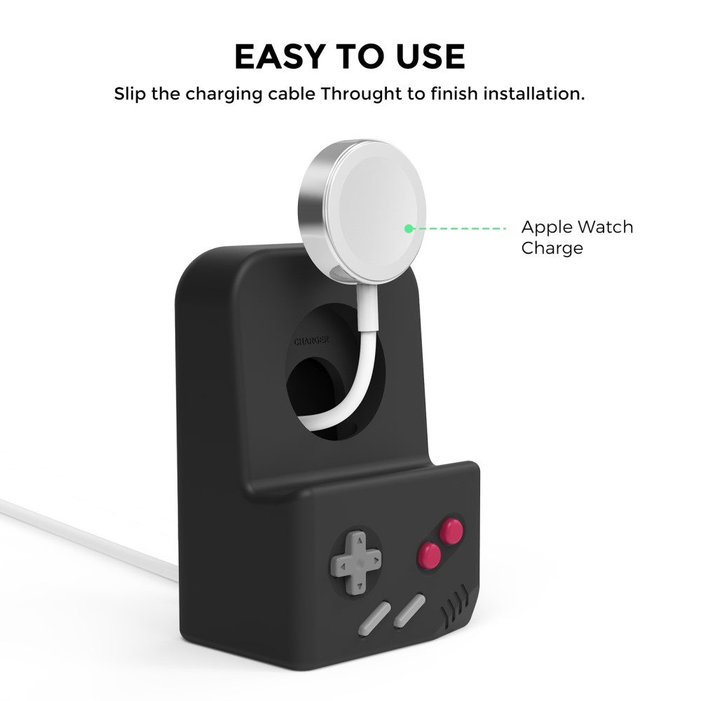 AHASTYLE AHASTYLE Apple Watch Laddningsställ Gamepad Silikon Svart