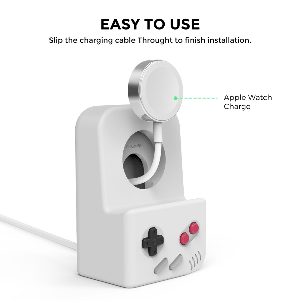 AHASTYLE AHASTYLE Apple Watch Laddningsställ Gamepad Silikon Grå