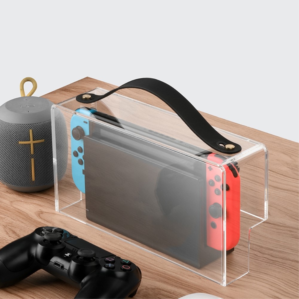  Dammskydd Till Nintendo Switch I Akryl Med Rem Transparent
