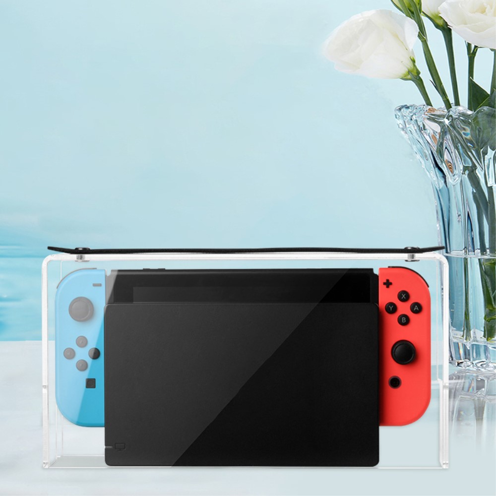  Dammskydd Till Nintendo Switch I Akryl Med Rem Transparent