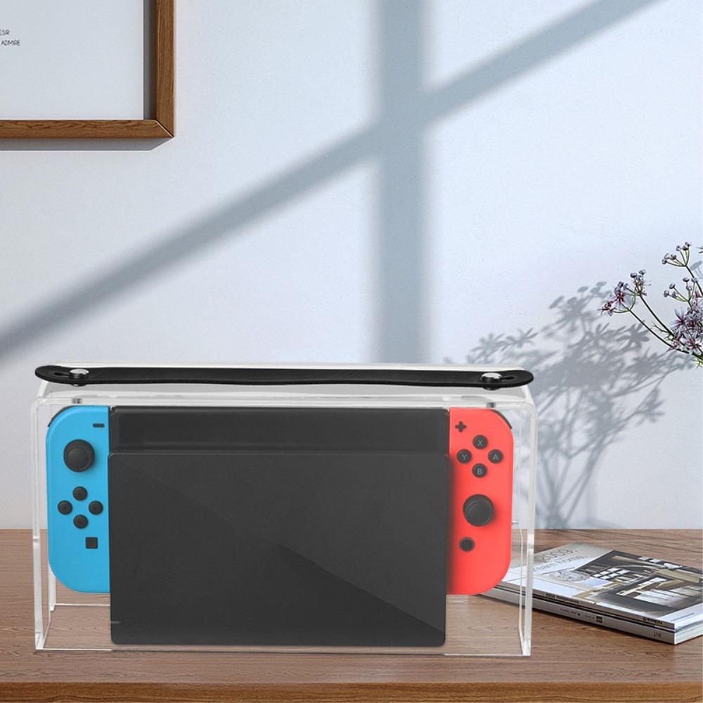  Dammskydd Till Nintendo Switch I Akryl Med Rem Transparent
