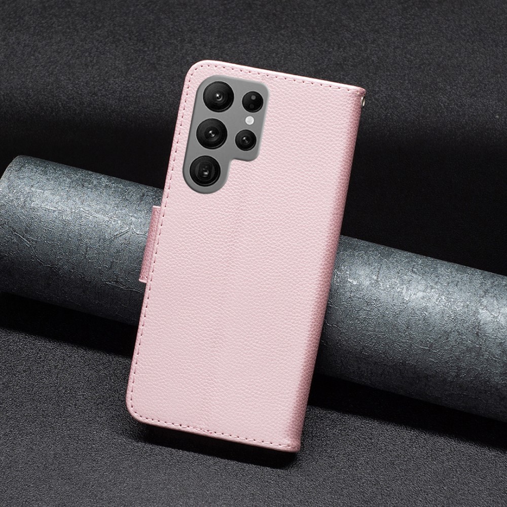 Samsung Galaxy S24 Ultra Fodral Litchi Shark Roséguld
