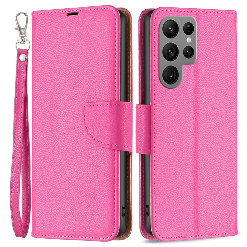  Samsung Galaxy S24 Ultra Fodral Litchi Shark Rosa