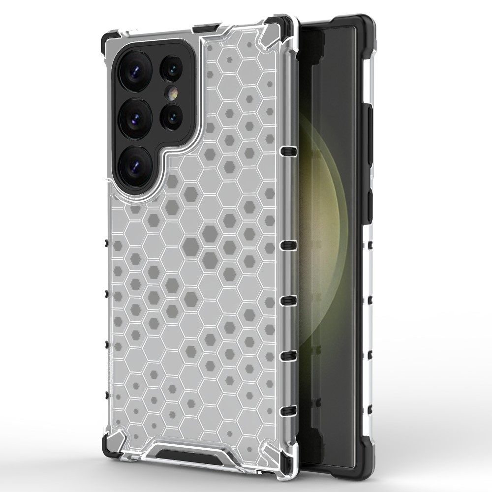  Galaxy S24 Ultra Skal Honeycomb Shockproof Hybrid Grå