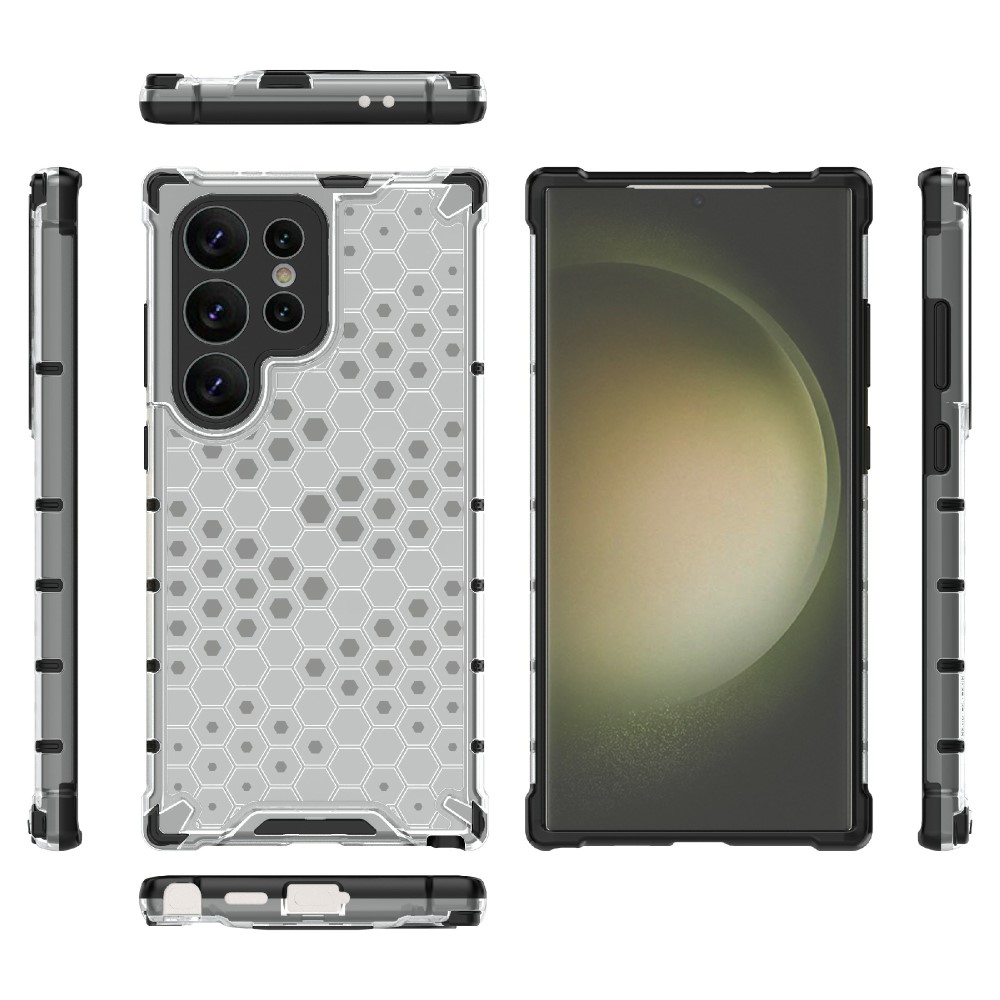  Galaxy S24 Ultra Skal Honeycomb Shockproof Hybrid Grå