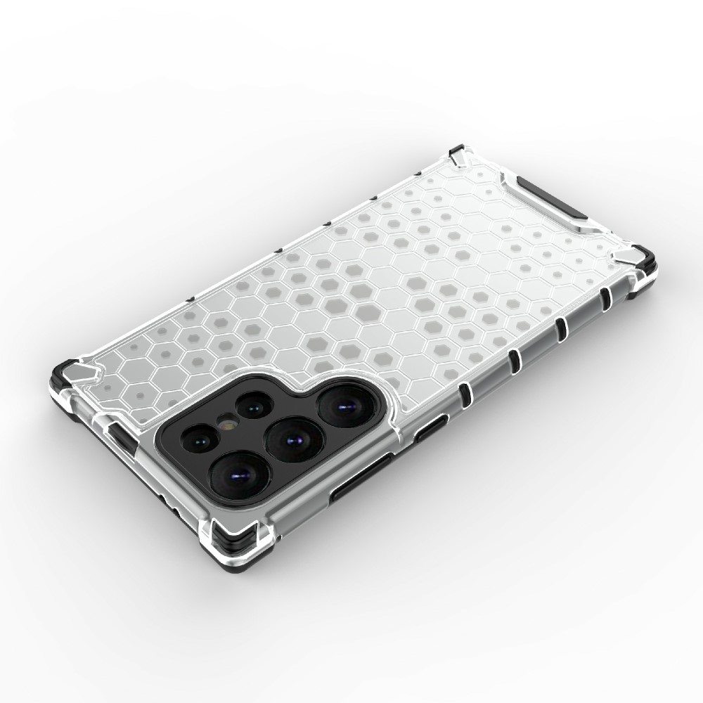  Galaxy S24 Ultra Skal Honeycomb Shockproof Hybrid Grå
