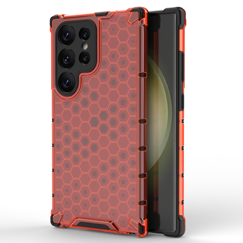  Galaxy S24 Ultra Skal Honeycomb Shockproof Hybrid Röd