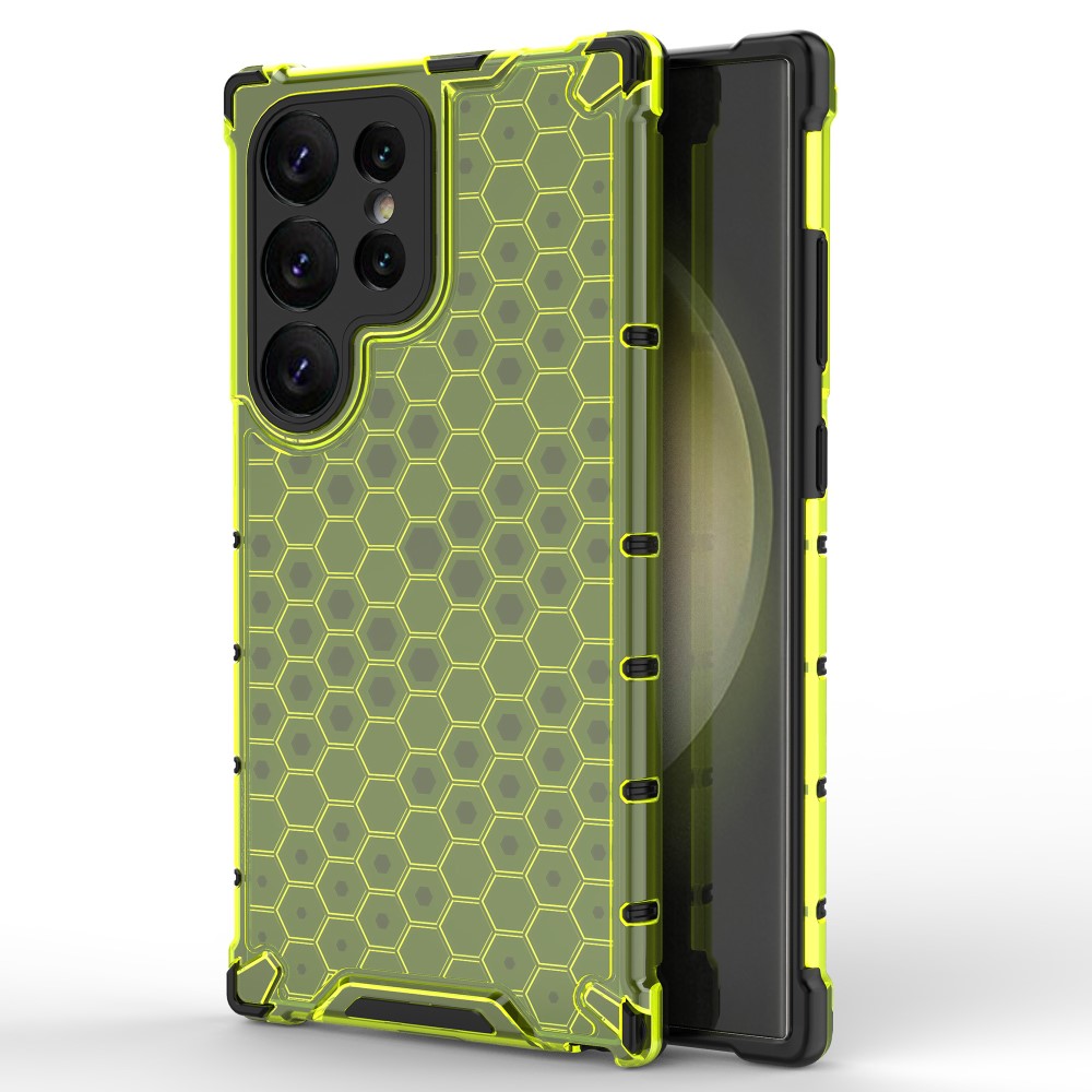  Galaxy S24 Ultra Skal Honeycomb Shockproof Hybrid Grön