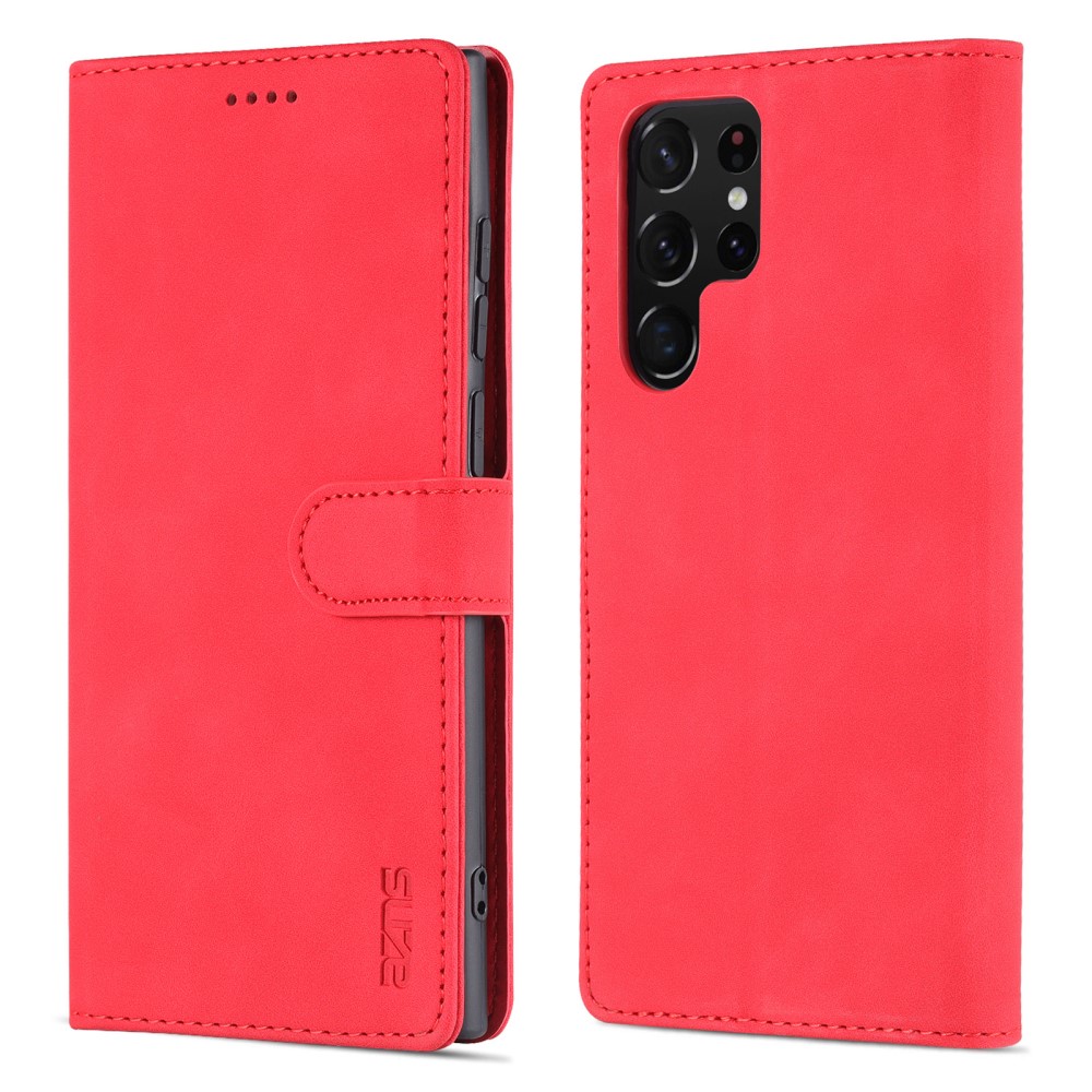 AZNS AZNS Samsung Galaxy S24 Ultra Fodral Retro Läder Röd