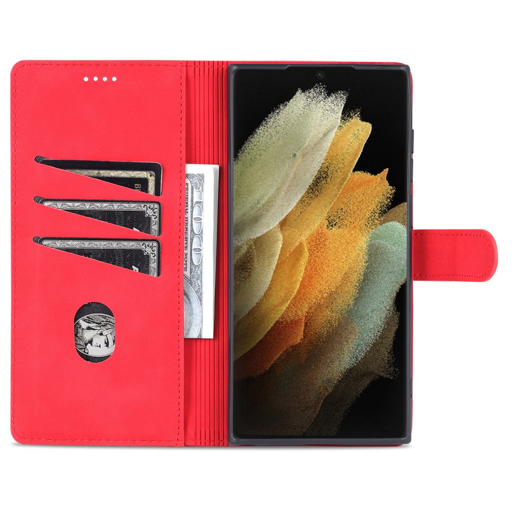 AZNS AZNS Samsung Galaxy S24 Ultra Fodral Retro Läder Röd