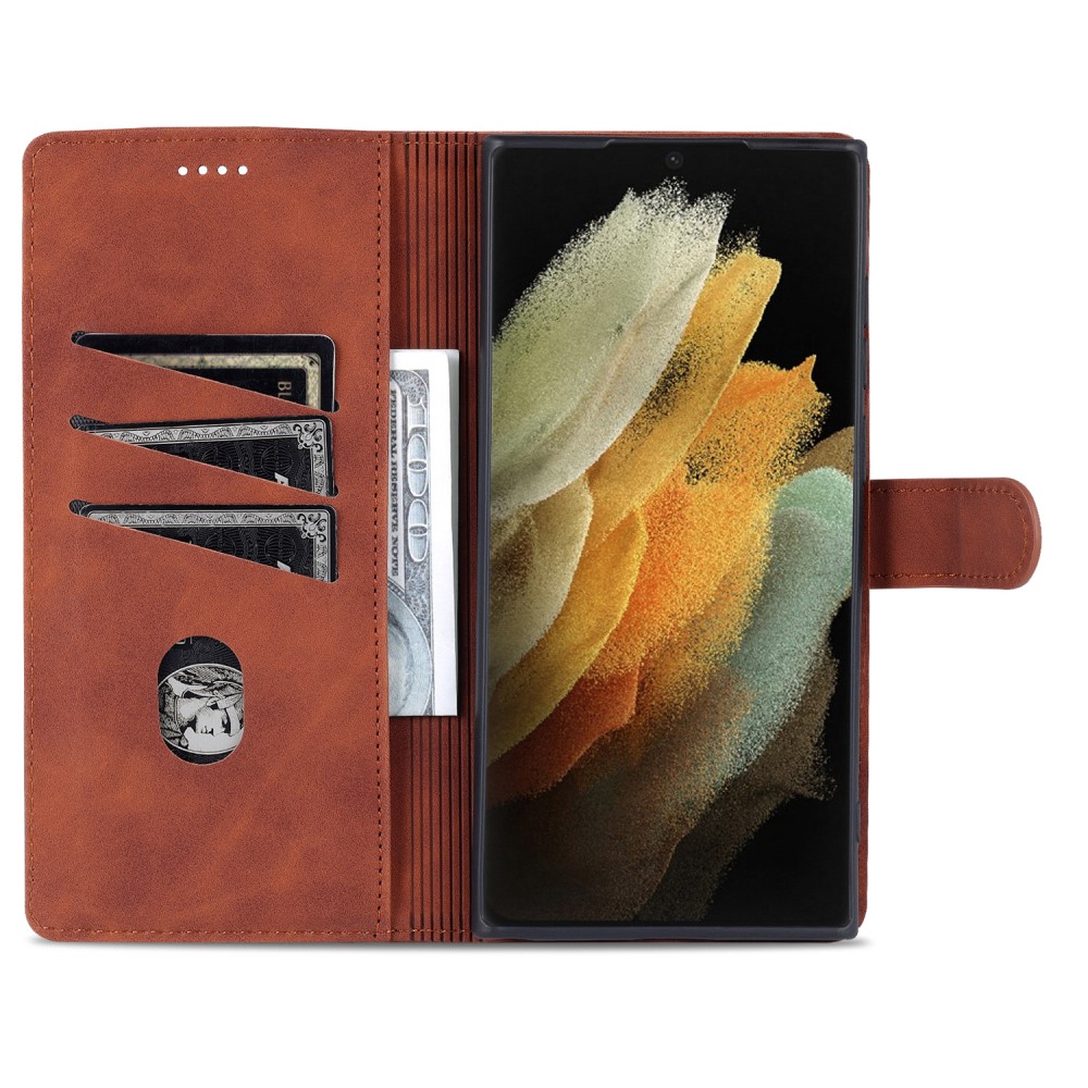AZNS AZNS Samsung Galaxy S24 Ultra Fodral Retro Läder Brun