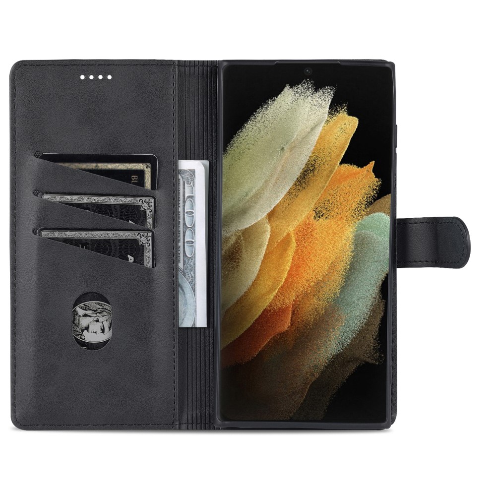AZNS AZNS Samsung Galaxy S24 Ultra Fodral Retro Läder Svart