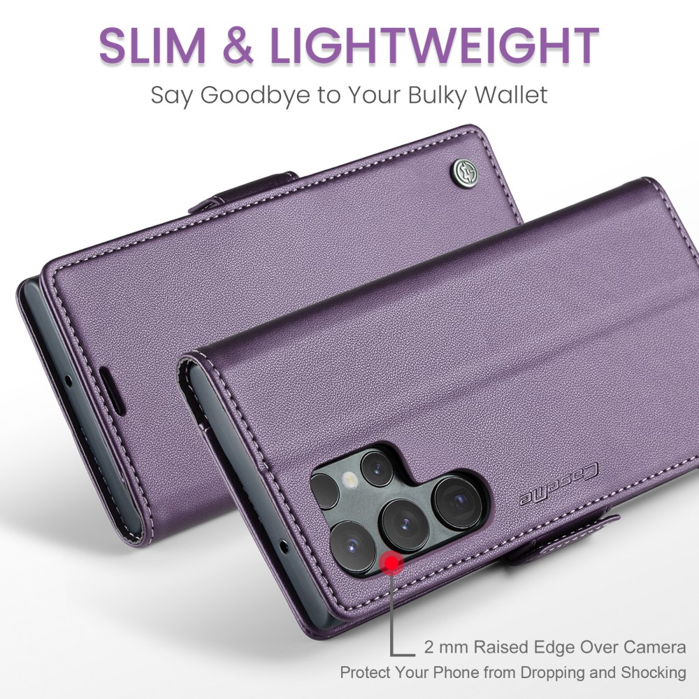 CASEME CASEME Galaxy S24 Ultra Fodral Slim Litchi Läder Lila