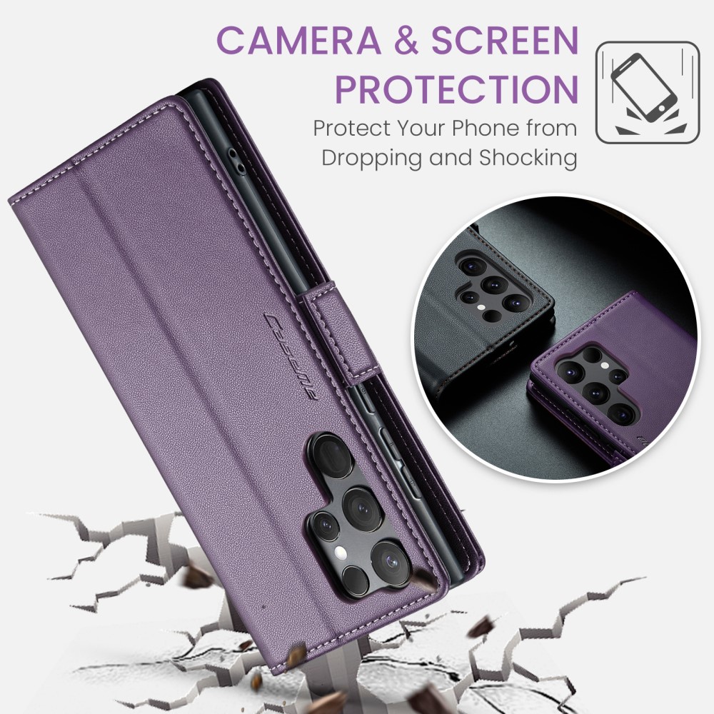 CASEME CASEME Galaxy S24 Ultra Fodral Slim Litchi Läder Lila