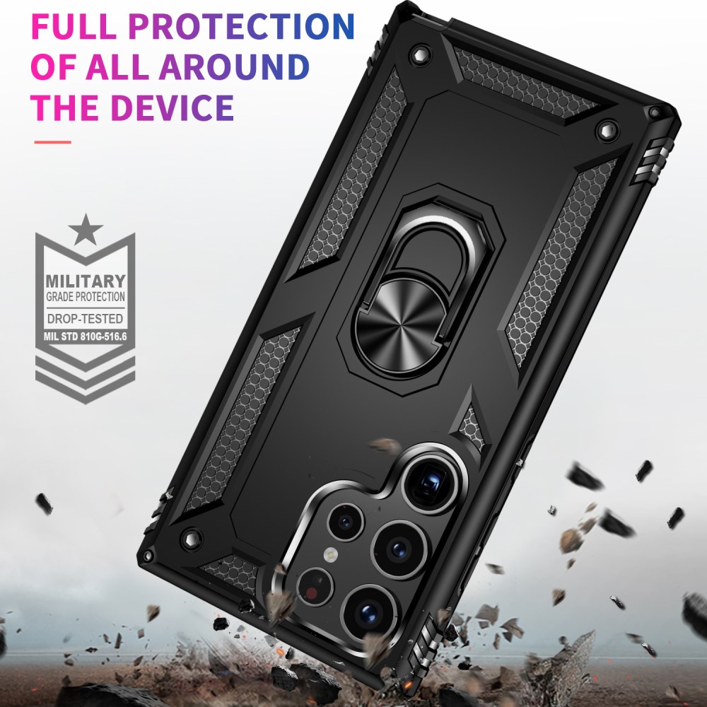  Samsung Galaxy S24 Ultra Skal Ring Hybrid Armor Svart