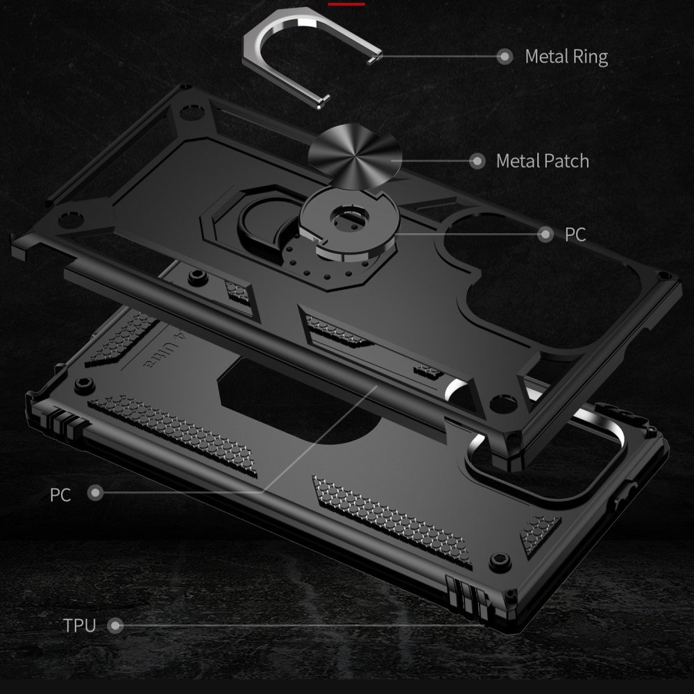  Samsung Galaxy S24 Ultra Skal Ring Hybrid Armor Svart