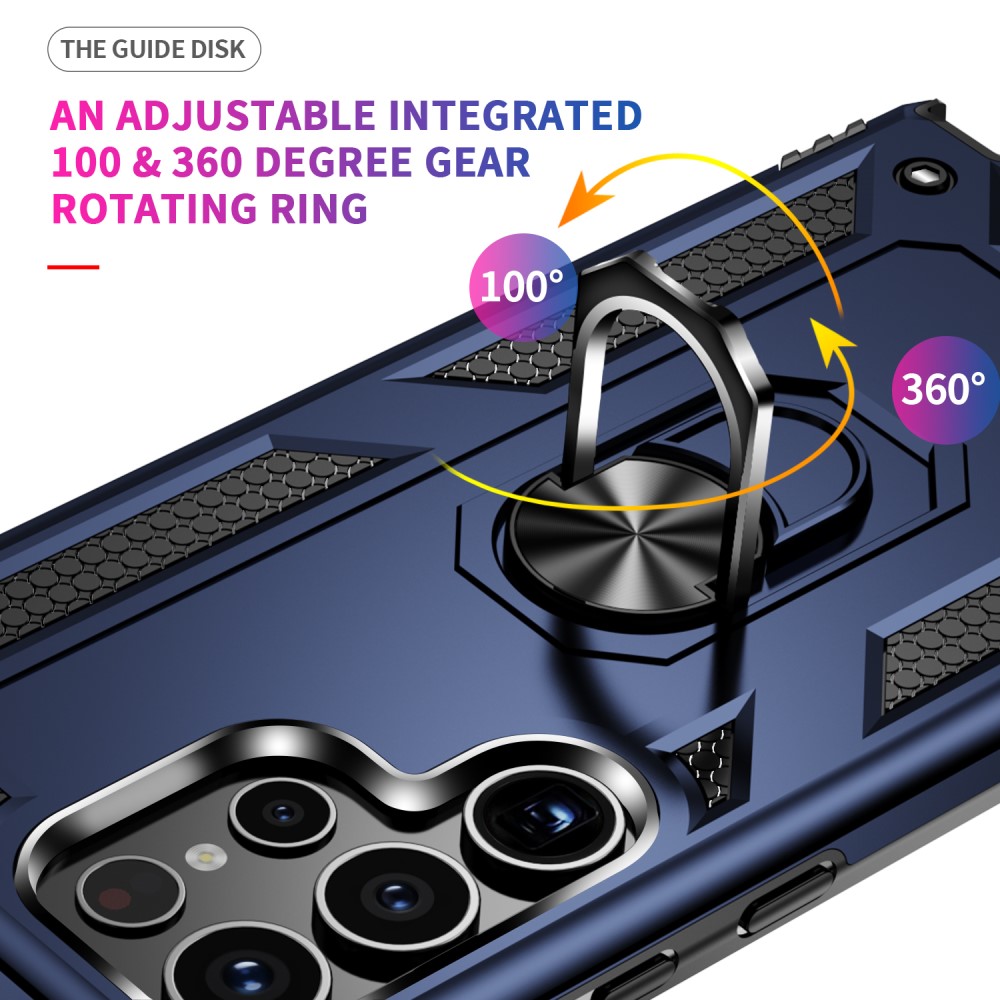  Samsung Galaxy S24 Ultra Skal Ring Hybrid Armor Blå