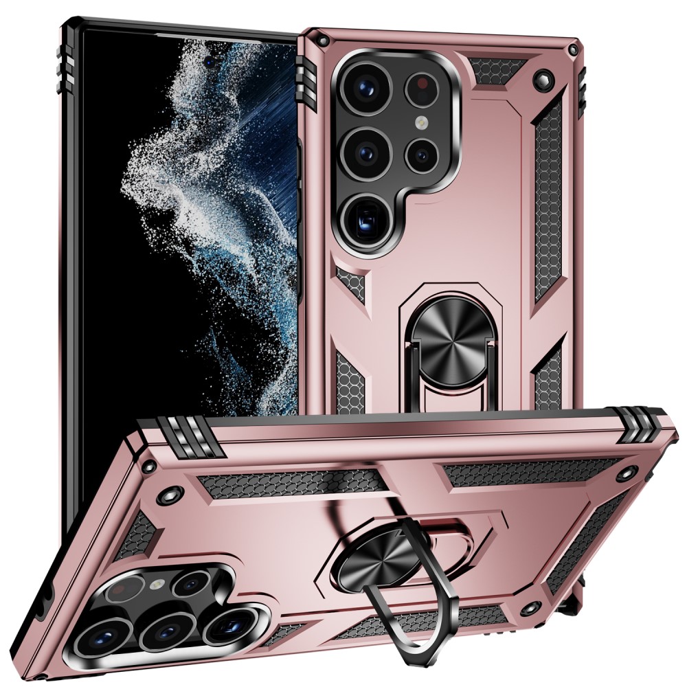  Samsung Galaxy S24 Ultra Skal Ring Hybrid Armor Roséguld