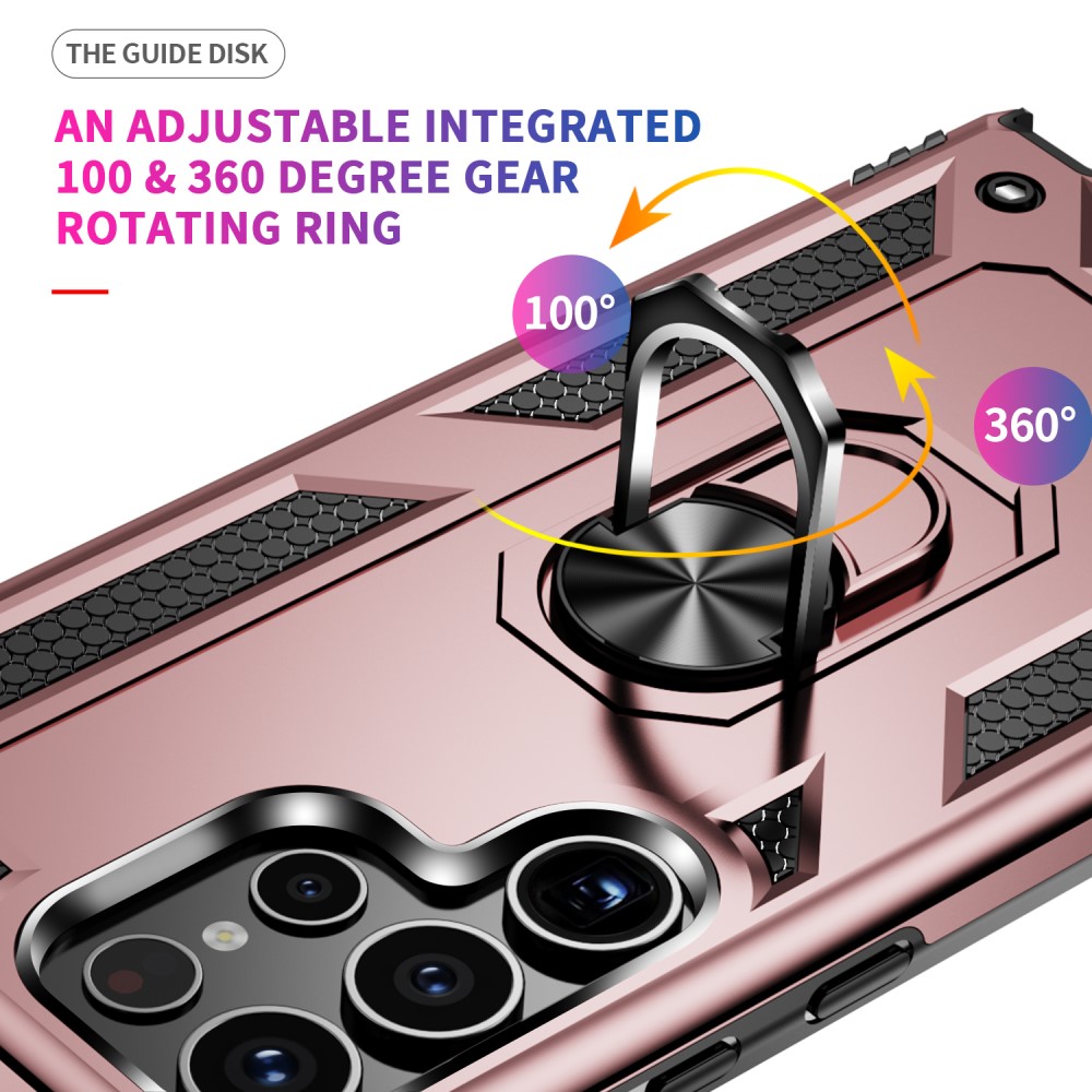  Samsung Galaxy S24 Ultra Skal Ring Hybrid Armor Roséguld