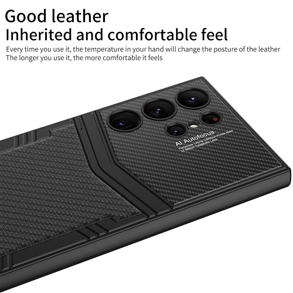 GKK GKK Samsung Galaxy S24 Ultra Skal Hybrid Läder Litchi