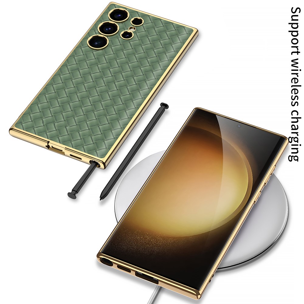GKK GKK Galaxy S24 Ultra Skal Vävd Hybrid Läder Lila